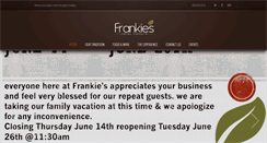 Desktop Screenshot of frankiestrattoria.com